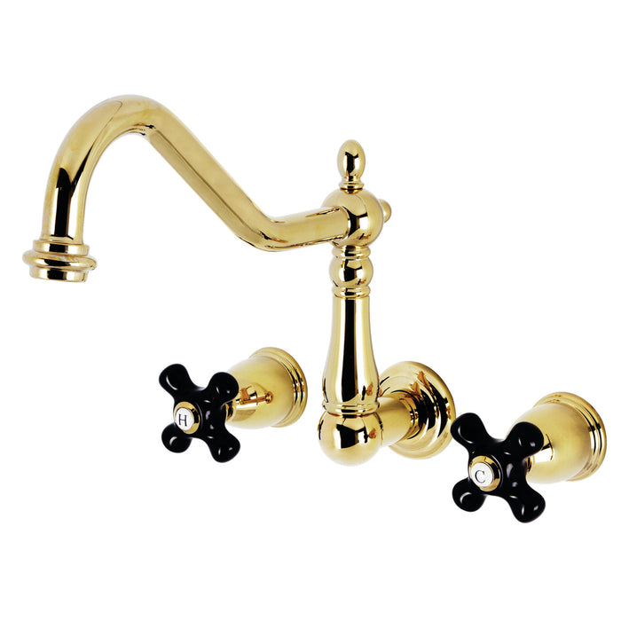 Kingston Heirloom KS1022PKX - Duchess Two-Handle 3-Hole Wall Mount Tub Faucet, Polished Brass