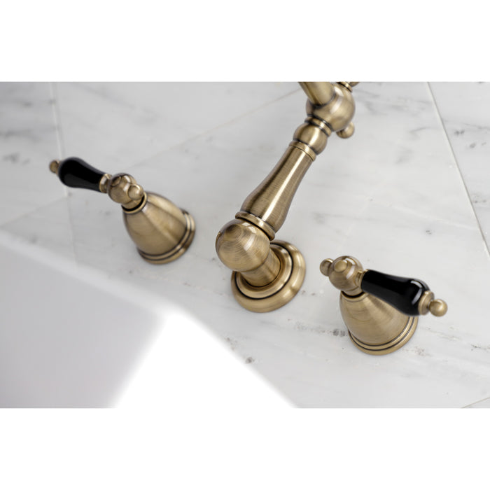 Kingston Heirloom KS1023PKL - Duchess Two-Handle 3-Hole Wall Mount Tub Faucet, Antique Brass