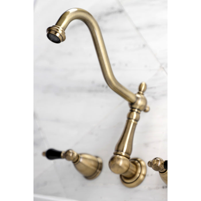 Kingston Heirloom KS1023PKL - Duchess Two-Handle 3-Hole Wall Mount Tub Faucet, Antique Brass