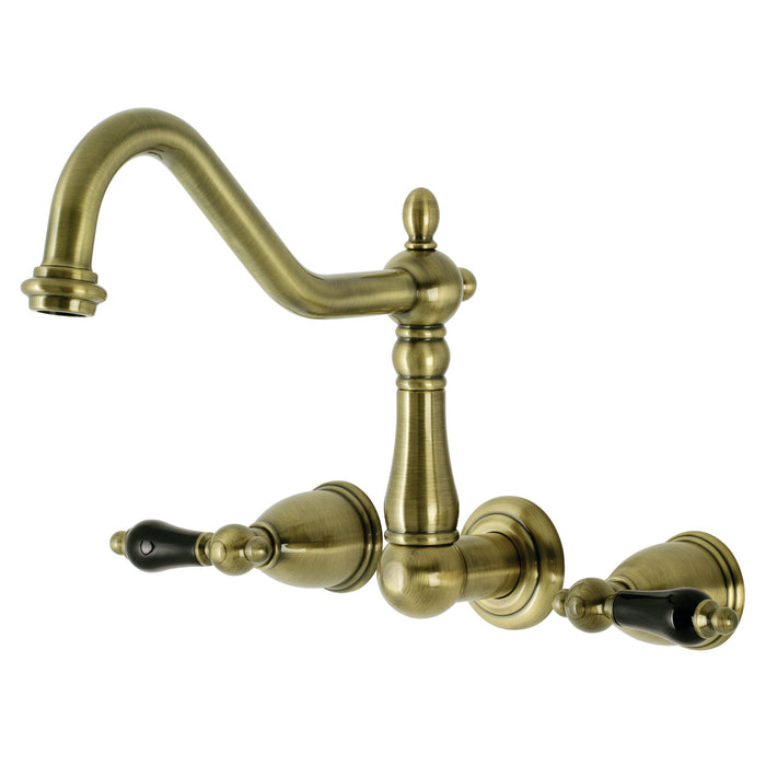 Kingston Heirloom KS1023PKL - Duchess Two-Handle 3-Hole Wall Mount Tub Faucet, Antique Brass