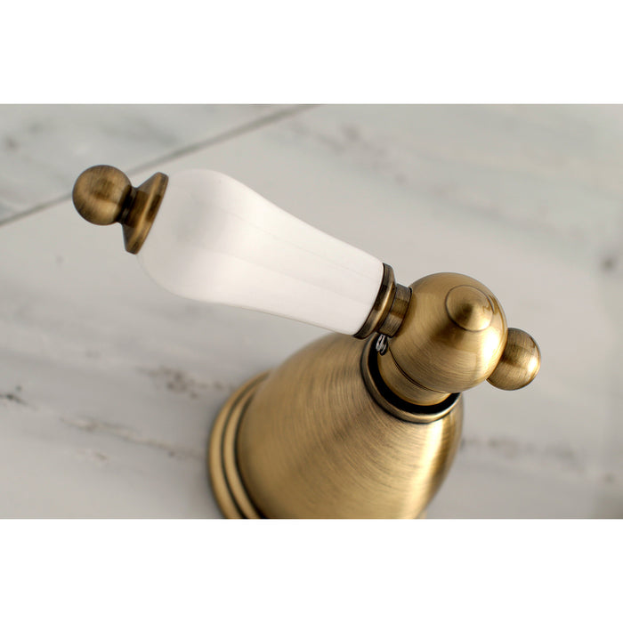 Kingston Heirloom KS1023PL - Heritage Two-Handle 3-Hole Wall Mount Tub Faucet, Antique Brass