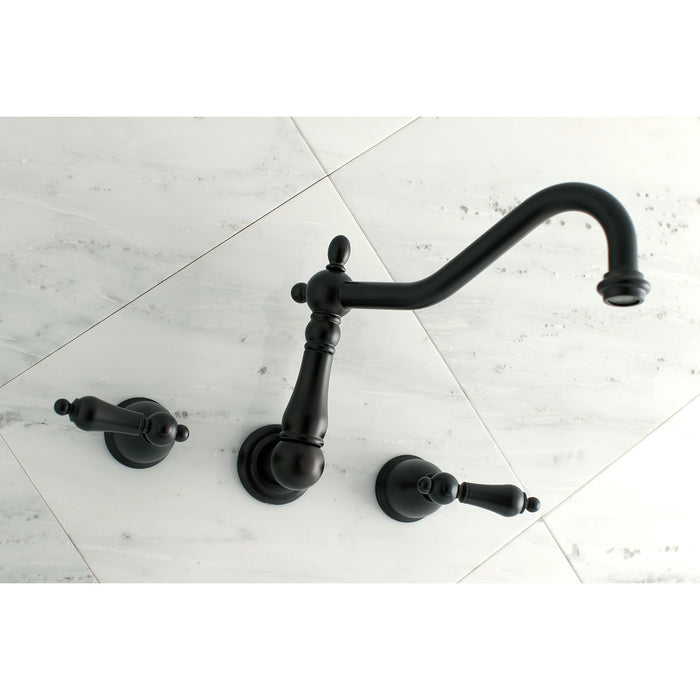 Kingston Heirloom KS1025AL - Heritage Two-Handle 3-Hole Wall Mount Tub Faucet, Oil Rubbed Bronze