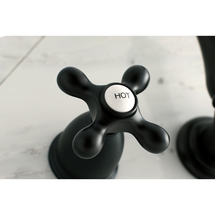 Kingston Heirloom KS1025AX - Heritage Two-Handle 3-Hole Wall Mount Tub Faucet, Oil Rubbed Bronze