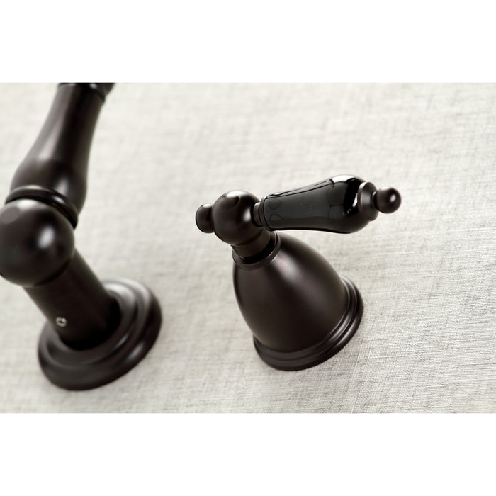 Kingston Heirloom KS1025PKL - Duchess Two-Handle 3-Hole Wall Mount Tub Faucet, Oil Rubbed Bronze