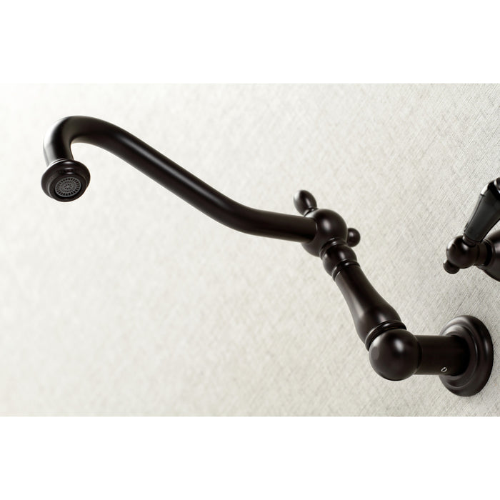 Kingston Heirloom KS1025PKL - Duchess Two-Handle 3-Hole Wall Mount Tub Faucet, Oil Rubbed Bronze