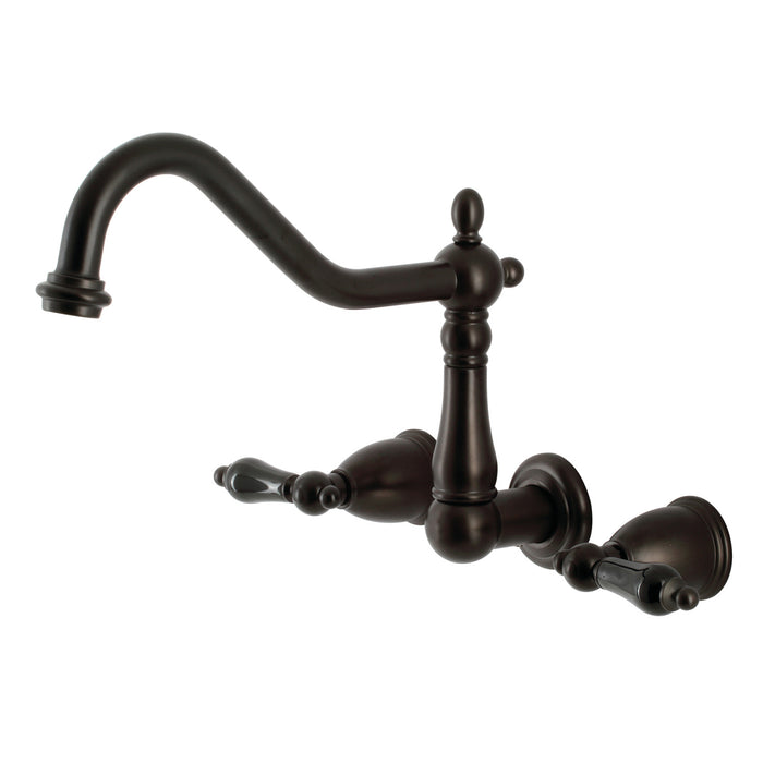 Kingston Heirloom KS1025PKL - Duchess Two-Handle 3-Hole Wall Mount Tub Faucet, Oil Rubbed Bronze