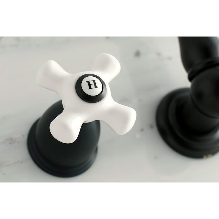 Kingston Heirloom KS1025PX - Heritage Two-Handle 3-Hole Wall Mount Tub Faucet, Oil Rubbed Bronze