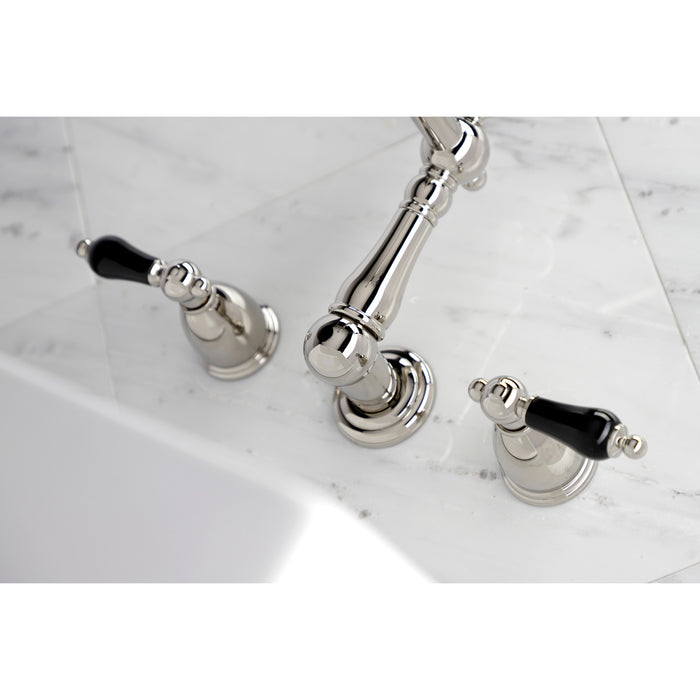 Kingston Heirloom KS1026PKL - Duchess Two-Handle 3-Hole Wall Mount Tub Faucet, Polished Nickel