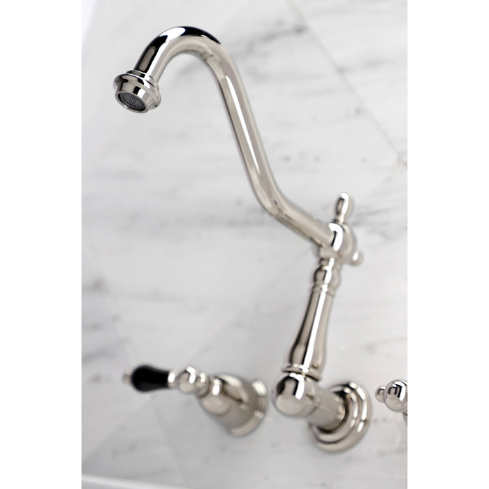 Kingston Heirloom KS1026PKL - Duchess Two-Handle 3-Hole Wall Mount Tub Faucet, Polished Nickel
