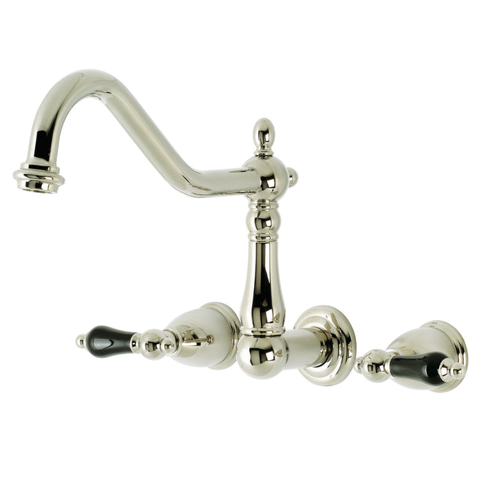 Kingston Heirloom KS1026PKL - Duchess Two-Handle 3-Hole Wall Mount Tub Faucet, Polished Nickel