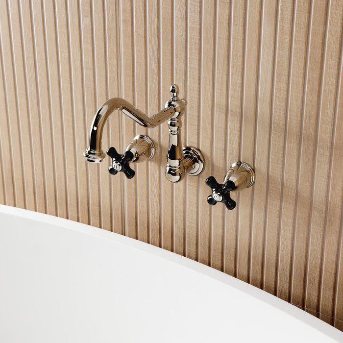 Kingston Heirloom KS1026PKX - Duchess Two-Handle 3-Hole Wall Mount Tub Faucet, Polished Nickel
