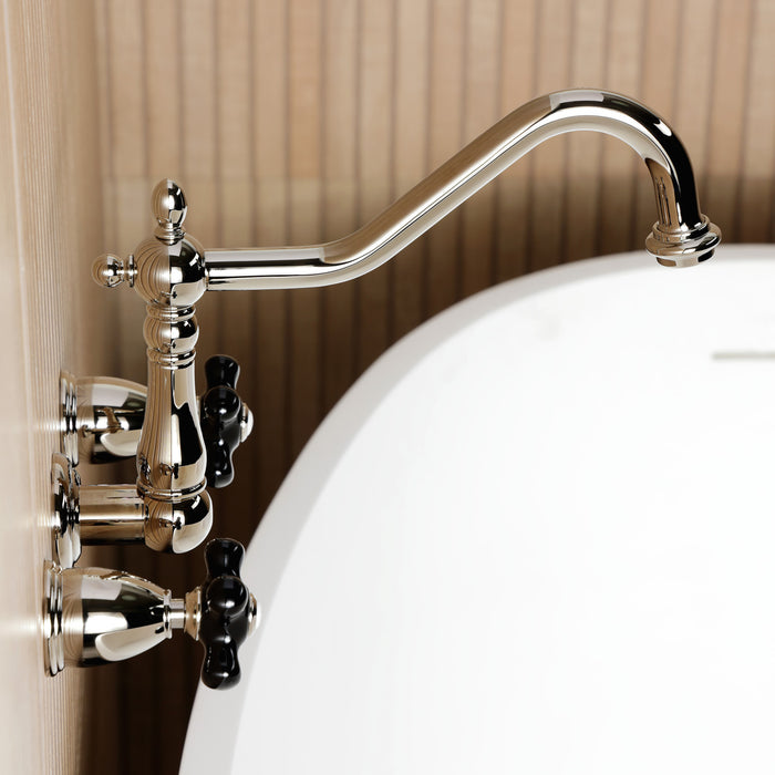 Kingston Heirloom KS1026PKX - Duchess Two-Handle 3-Hole Wall Mount Tub Faucet, Polished Nickel