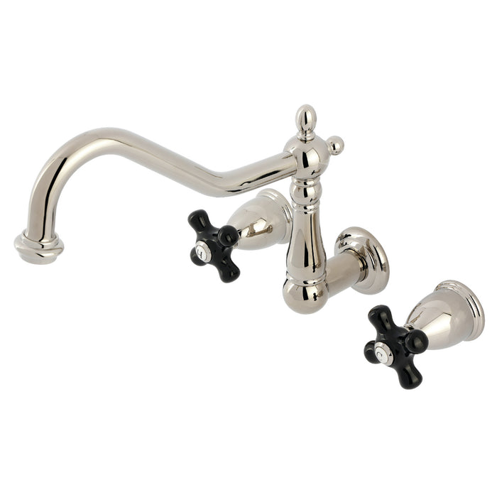 Kingston Heirloom KS1026PKX - Duchess Two-Handle 3-Hole Wall Mount Roman Tub Faucet, Polished Nickel