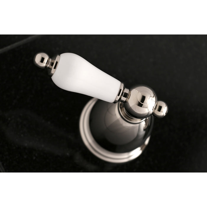 Kingston Heirloom KS1026PL - Heritage Two-Handle 3-Hole Wall Mount Tub Faucet, Polished Nickel