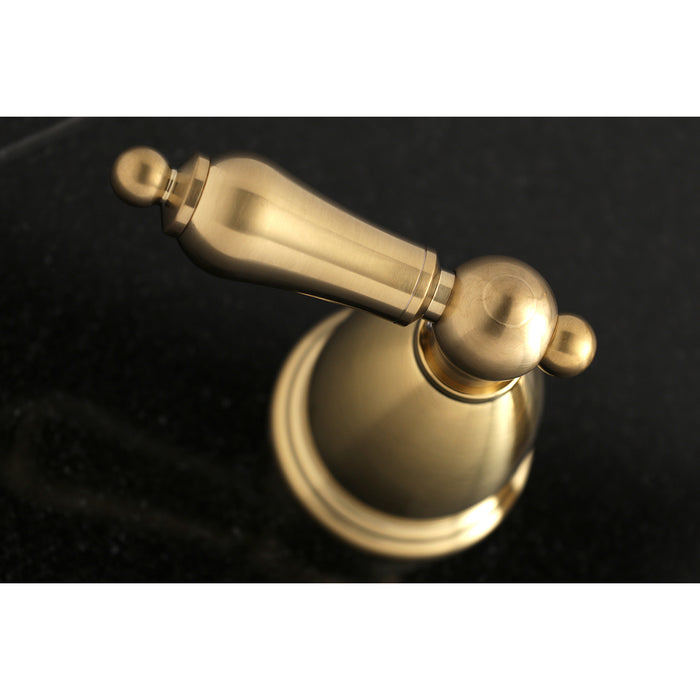 Kingston Heirloom KS1027AL - Heritage Two-Handle 3-Hole Wall Mount Roman Tub Faucet, Brushed Brass