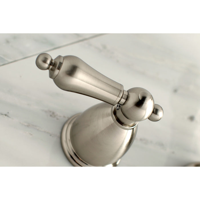 Heritage KS1028AL Two-Handle 3-Hole Wall Mount Roman Tub Faucet, Brushed Nickel