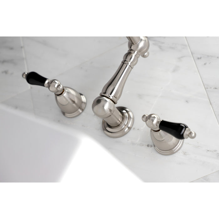 Kingston Heirloom KS1028PKL - Duchess Two-Handle 3-Hole Wall Mount Tub Faucet, Brushed Nickel
