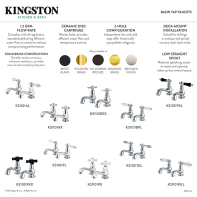 Kingston Heirloom KS1101PX - Heritage Two-Handle Deck Mount Basin
