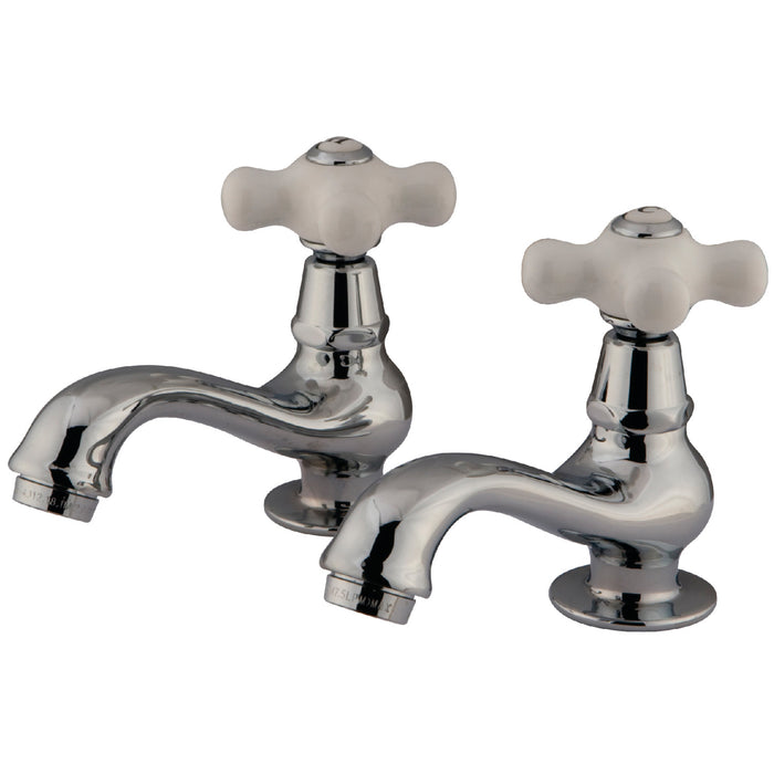 Kingston Heirloom KS1101PX - Heritage Two-Handle Deck Mount Basin Tap Faucet, Polished Chrome