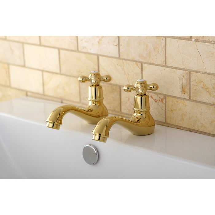 Kingston Heirloom KS1102AX - Heritage Two-Handle Deck Mount Basin Tap Faucet, Polished Brass