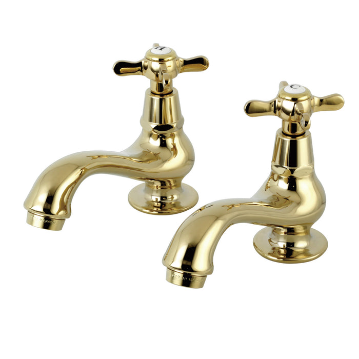 Kingston Heirloom KS1102BEX - Essex Two-Handle Deck Mount Basin Tap Faucet, Polished Brass