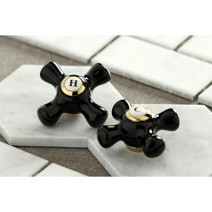 Kingston Heirloom KS1102PKX - Duchess Two-Handle Deck Mount Basin Tap Faucet, Polished Brass