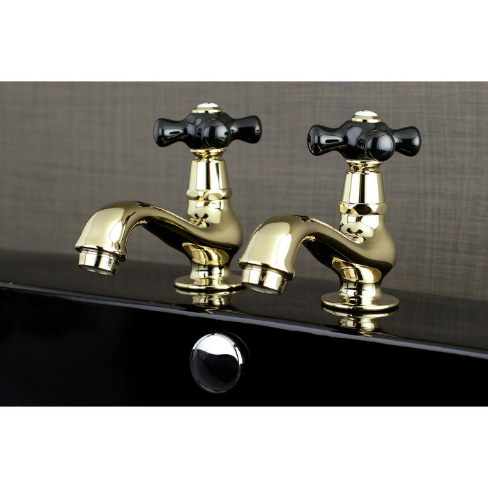 Kingston Heirloom KS1102PKX - Duchess Two-Handle Deck Mount Basin Tap Faucet, Polished Brass