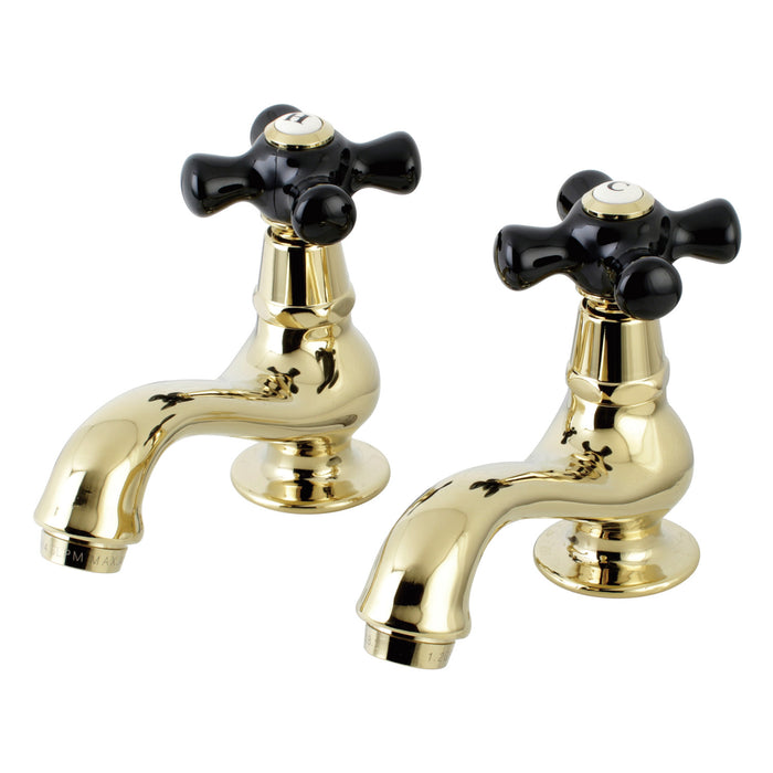 Kingston Heirloom KS1102PKX - Duchess Two-Handle Deck Mount Basin Tap Faucet, Polished Brass