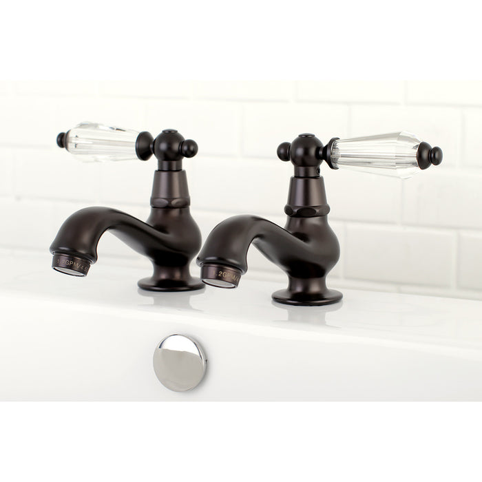 Kingston Heirloom KS1105WLL - Wilshire Two-Handle Deck Mount Basin Tap Faucet, Oil Rubbed Bronze