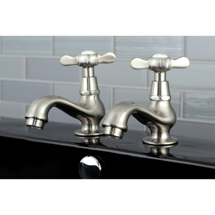Kingston Heirloom KS1108BEX - Essex Two-Handle Deck Mount Basin Tap Faucet, Brushed Nickel