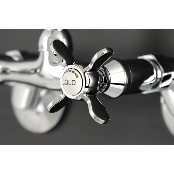 Kingston Heirloom KS112C - Kingston Two-Handle 2-Hole Wall Mount Bar Faucet, Polished Chrome