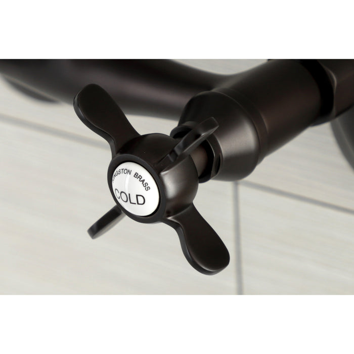 Kingston Heirloom KS112ORB - Kingston Two-Handle 2-Hole Wall Mount Bar Faucet, Oil Rubbed Bronze