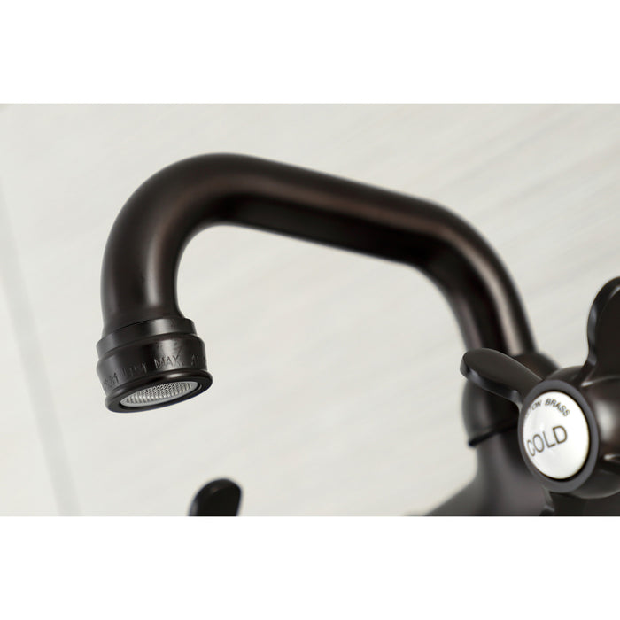 Kingston Heirloom KS112ORB - Kingston Two-Handle 2-Hole Wall Mount Bar Faucet, Oil Rubbed Bronze