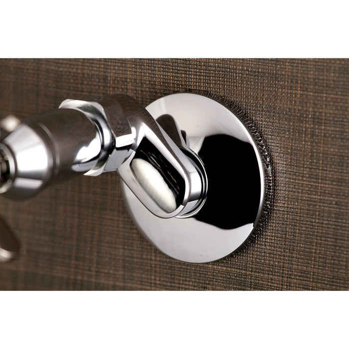 Kingston Heirloom KS115C - Essex Double-Handle 2-Hole Wall Mount Bathroom Faucet, Polished Chrome