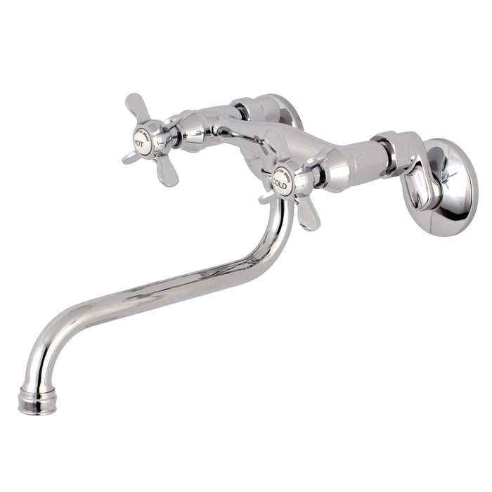Kingston Heirloom KS115C - Essex Double-Handle 2-Hole Wall Mount Bathroom Faucet, Polished Chrome