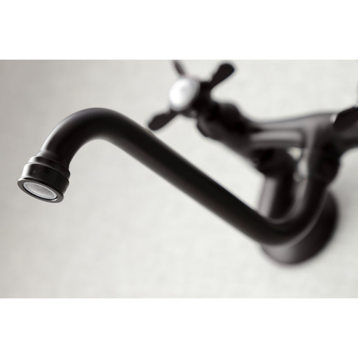 Kingston Heirloom KS115ORB - Essex Double-Handle 2-Hole Wall Mount Bathroom Faucet, Oil Rubbed Bronze