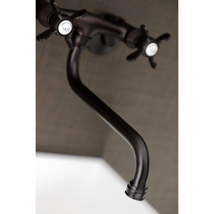 Kingston Heirloom KS115ORB - Essex Double-Handle 2-Hole Wall Mount Bathroom Faucet, Oil Rubbed Bronze