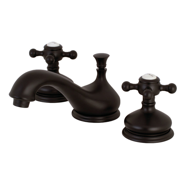Kingston Heirloom KS1165BX - Vintage Two-Handle 3-Hole Deck Mount Widespread Bathroom Faucet with Brass Pop-Up, Oil Rubbed Bronze