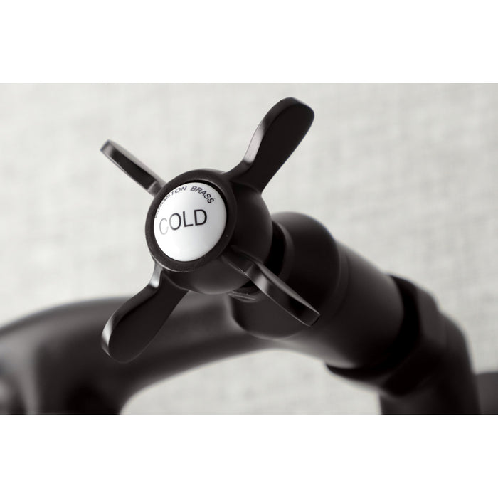 Kingston Heirloom KS116ORB - Essex Double-Handle 2-Hole Wall Mount Bathroom Faucet, Oil Rubbed Bronze