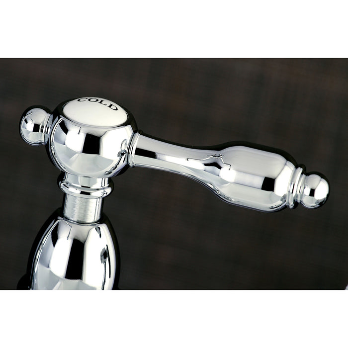 Kingston Heirloom KS1171TAL - Tudor Two-Handle 2-Hole Deck Mount Bridge Kitchen Faucet, Polished Chrome