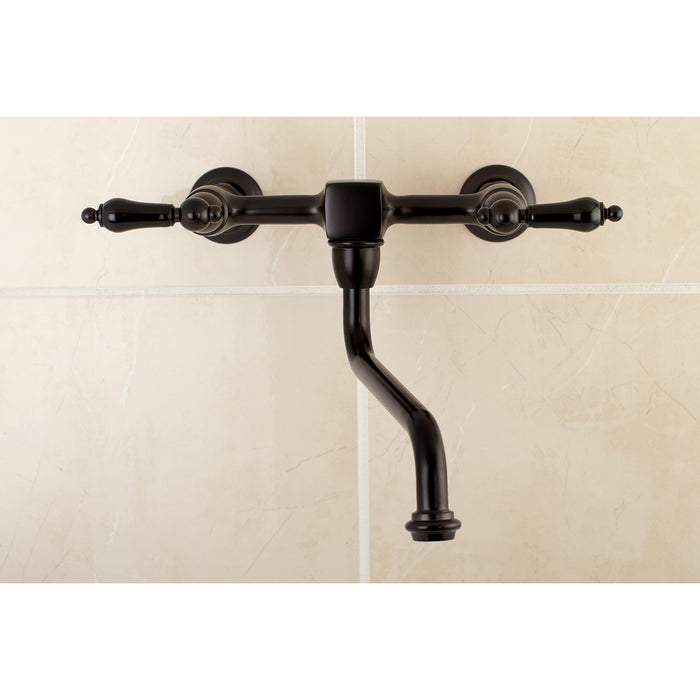 Kingston Heirloom KS1215PKL - Duchess Double-Handle 2-Hole Wall Mount Bathroom Faucet, Oil Rubbed Bronze