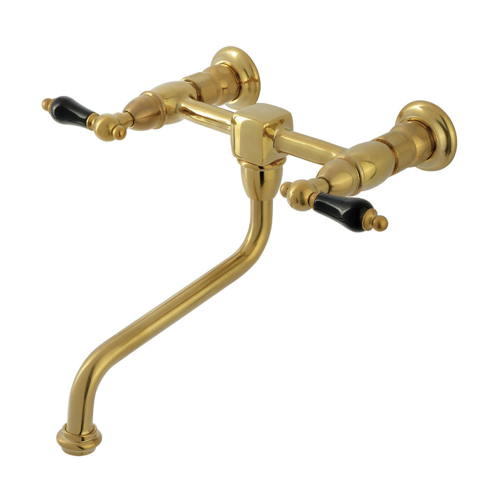 Duchess KS1217PKL Two-Handle 2-Hole Wall Mount Bathroom Faucet, Brushed Brass