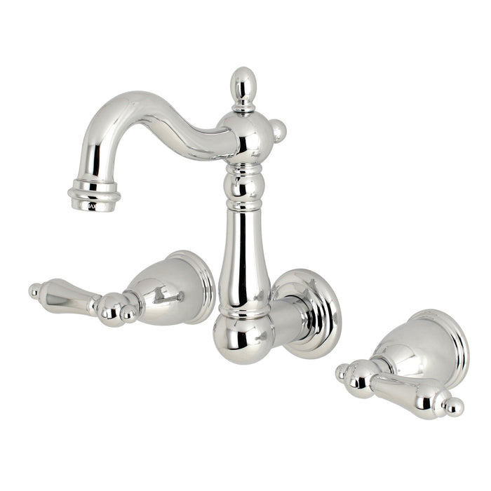 Heritage KS1221AL Double-Handle 3-Hole Wall Mount Bathroom Faucet, Polished Chrome