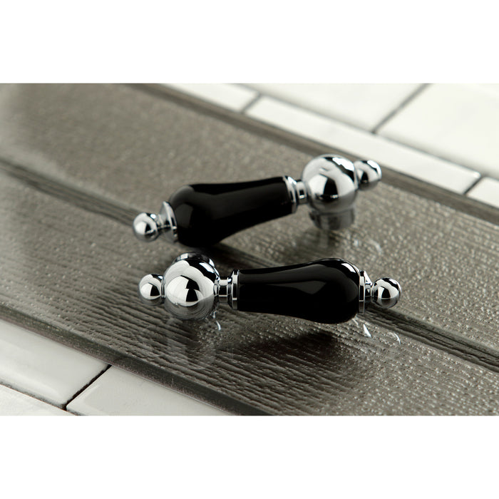 Kingston Heirloom KS1221PKL - Duchess Double-Handle 3-Hole Wall Mount Bathroom Faucet, Polished Chrome