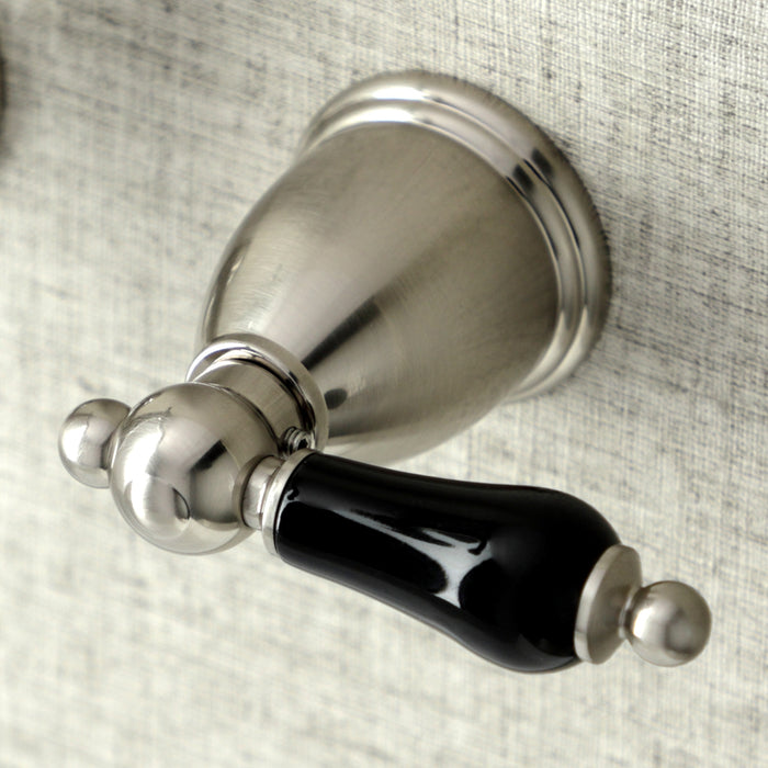 Kingston Heirloom KS1228PKL - Duchess Double-Handle 3-Hole Wall Mount Bathroom Faucet, Brushed Nickel