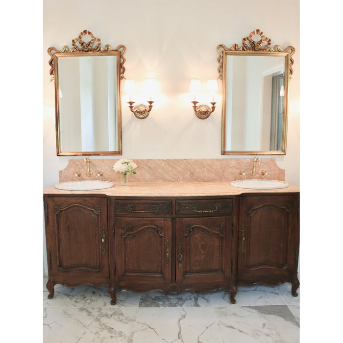 Kingston Heirloom KS1252AX - Heritage Double-Handle 3-Hole Wall Mount Bathroom Faucet, Polished Brass