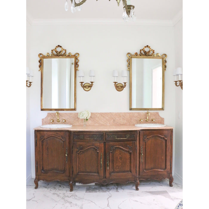 Kingston Heirloom KS1252AX - Heritage Double-Handle 3-Hole Wall Mount Bathroom Faucet, Polished Brass