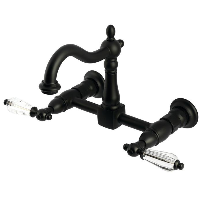Willshire KS1260WLL Two-Handle 2-Hole Wall Mount Kitchen Faucet, Matte Black