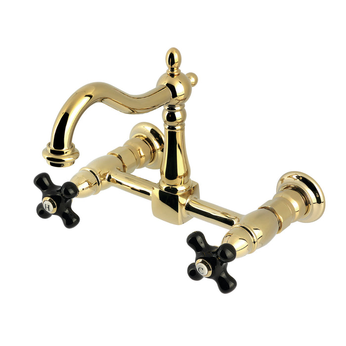 Duchess KS1262PKX Two-Handle 2-Hole Wall Mount Kitchen Faucet, Polished Brass