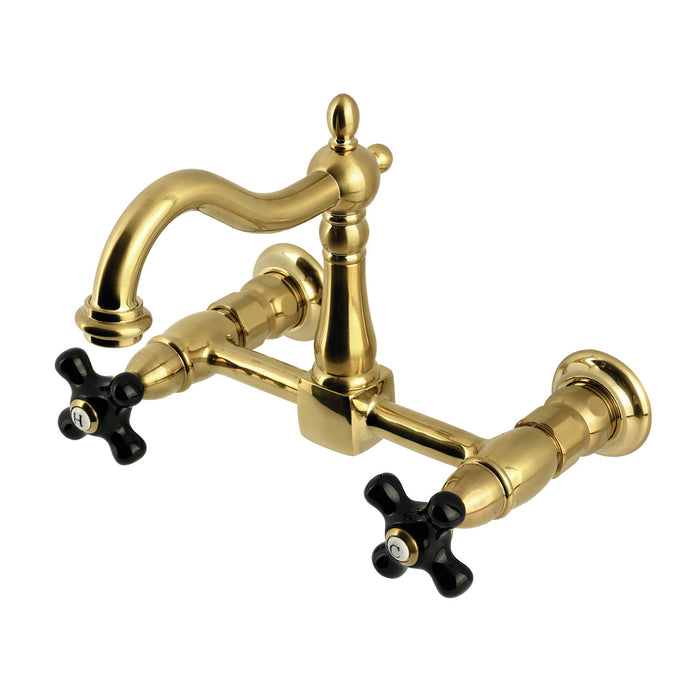 Duchess KS1267PKX Two-Handle 2-Hole Wall Mount Kitchen Faucet, Brushed Brass